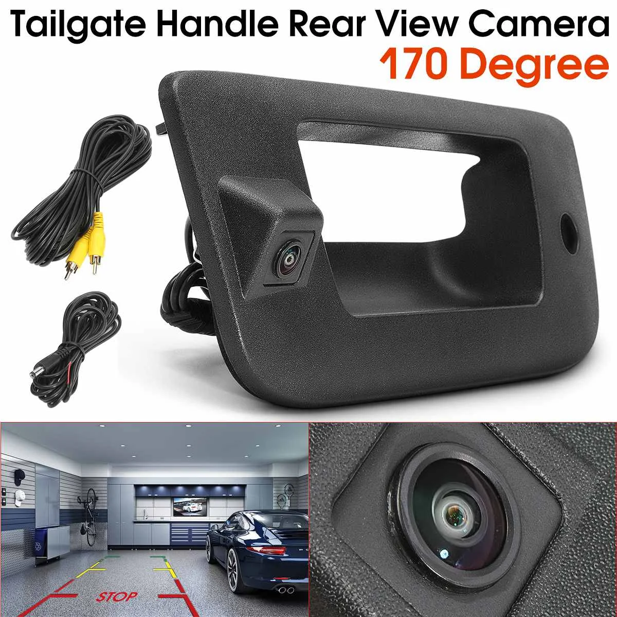 

12V 170 Degree Car Black Tailgate Handle Backup Camera For Chevrolet-GMC Silverado Sierra 2007-2013