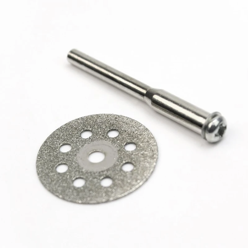 Electroplated diamond small slice wet and dry 5 PCS  Mini 22mm Discos Corte Diamante Rotatorio + 1 Mandril para Dremel _WK