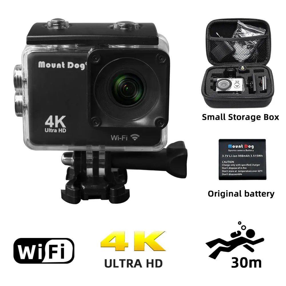 Ultra HD 4K Спортивная экшн-камера Wifi 170D 30fps Go pro Аксессуары для селфи палка нагрудный ремень для спортивной видео экшн-камеры - Цвет: Main2