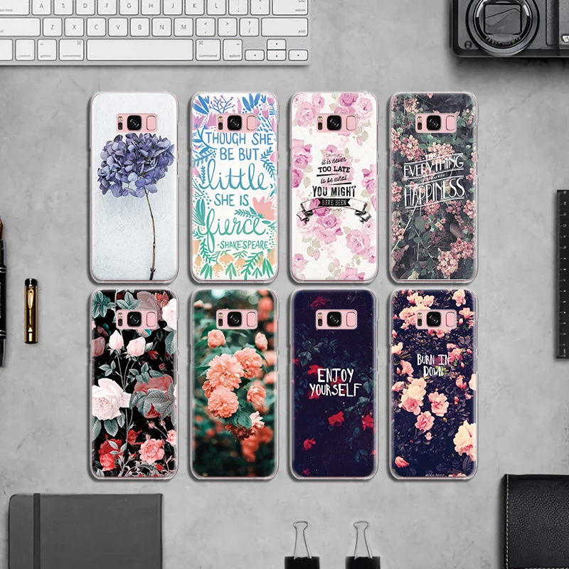 

For Samsung Galaxy A3 A5 A8 J3 J5 J7 2015 2016 2017 2018 Grand Prime G530 Colorful Rose Summer Flowers Botanic Floral Phone Case
