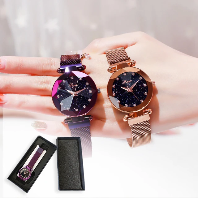 Luxury Brand Ladies Watch Star Sky Diamond Dial Women Bracelet Watches Magnetic Luxury Brand Ladies Watch Star Sky Diamond Dial Women Bracelet Watches Magnetic