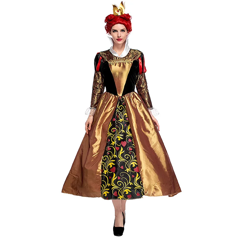 Новинка, костюм Алисы в стране чудес, Mad Hatter, косплей, костюм Красной королевы, женское элегантное платье, косплей, костюм королевы сердец - Цвет: Queen Of Hearts