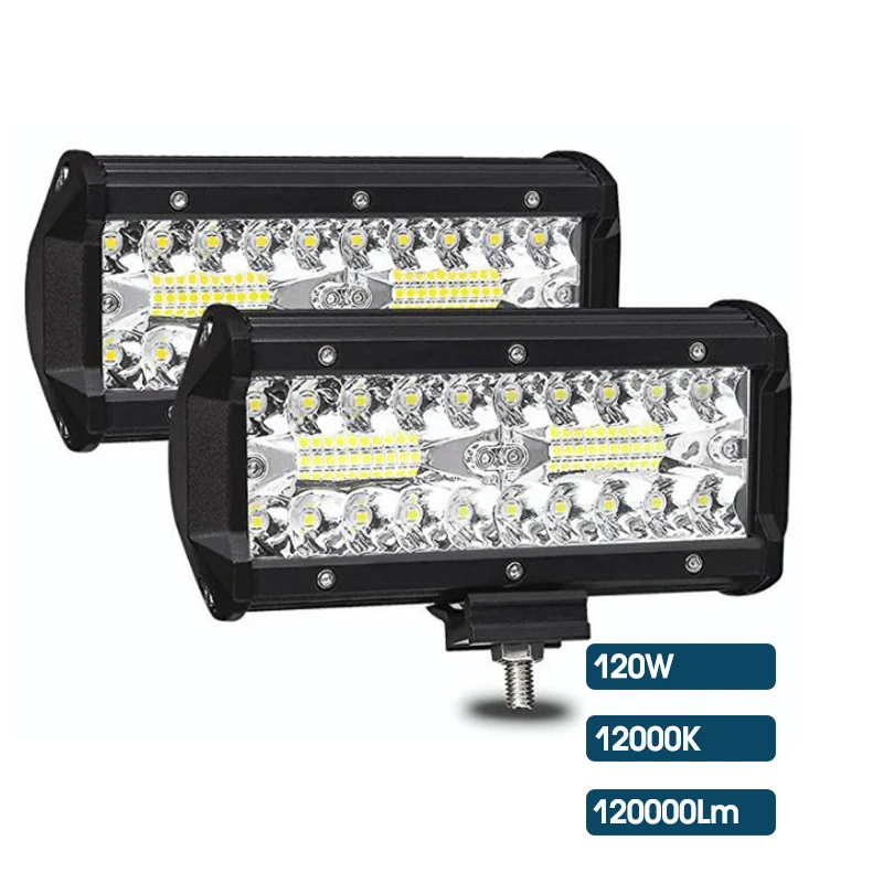 120W High Brightness Car Work Light Bar 12000K Auto LED Front Lamp