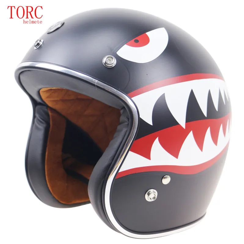 Кафе шлем для гонщика DOT Стандартный мотоциклетный шлем TORC бренд T50 серии для мужчин и женщин - Цвет: flying tiger