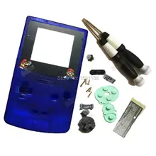 Прозрачный синий корпус для Nintendo GBCw/Мультяшные линзы ремонт повреждения консоли корпус резиновых подушечек крестовая отвертка Y