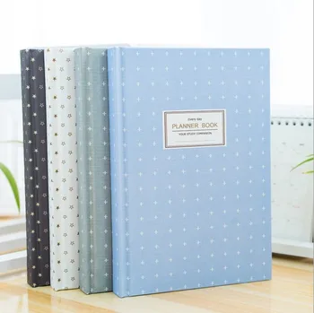 

Korean Cute Stars Schedule Book Diary Weekly Monthly Planner Organizer Notebook Kawaii Stationery