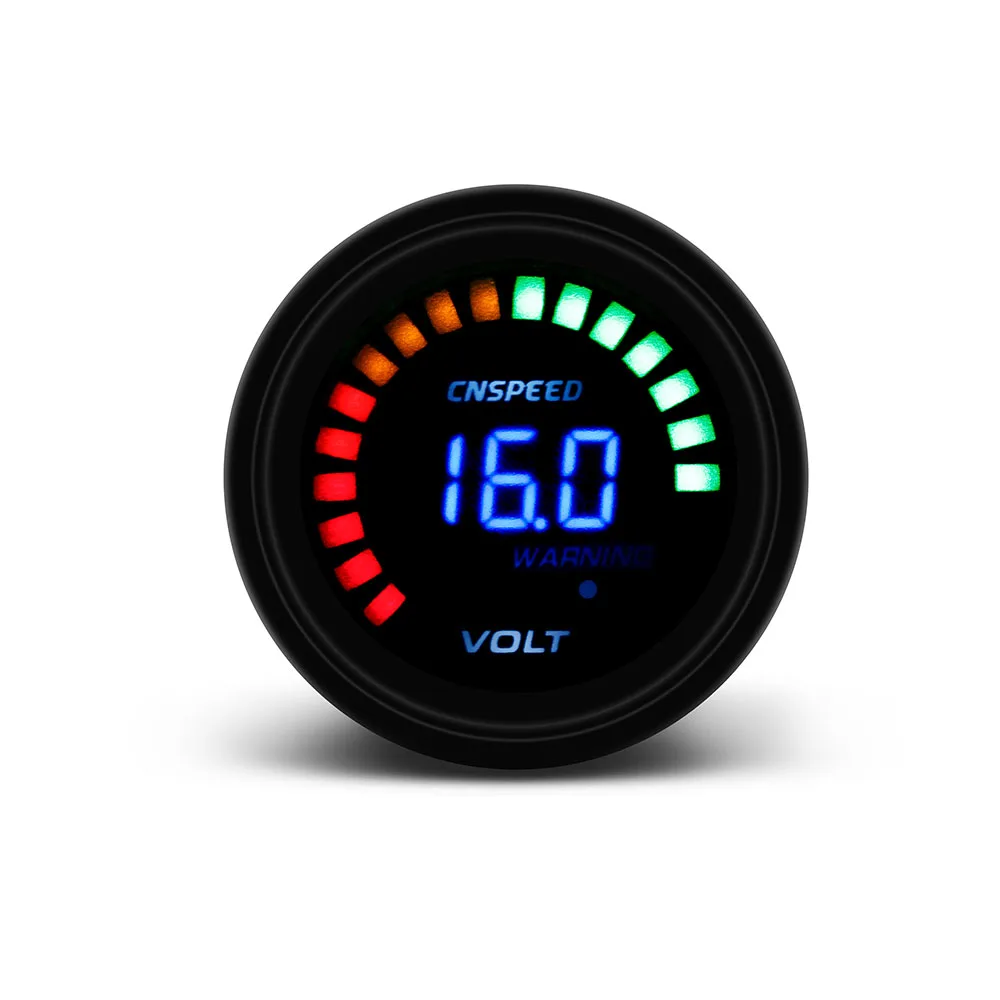 CNSPEED 2 inch 52mm 12V Car Digital Voltmeter LED Black Case 8 16V Volt