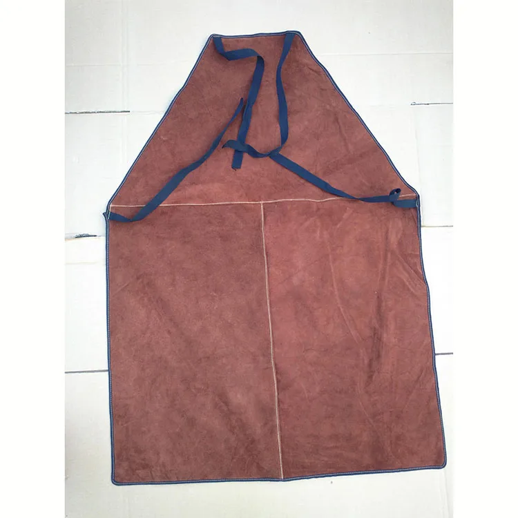CCGK Welding Apron Cow Suede Welders Leather Safety Bib Apron Labor Working Protective Clothing Heat Resistant  Fire-resistant (7)