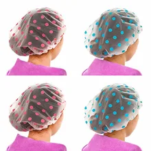 Хит, 2 предмета, Цвет случайный точка Водонепроницаемый душ Кепки утолщаются для ванной шляпа, шапочка для купания для Для женщин