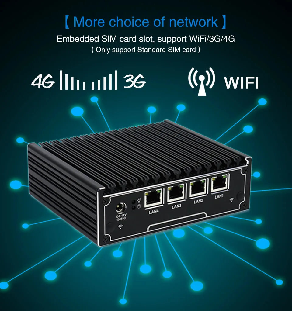 Minisys Atom E3845 4 ядра мини ПК брандмауэр Micro устройства с 4x Gigabit Intel Lan Barebone шлюз маршрутизатор Pfsense программного обеспечения