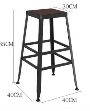 Барный стул из твердой древесины Европейский металлический арт барный стул подставка для вина современный простой стул высокие Упоры для отжиманий от пола стул - Цвет: 5