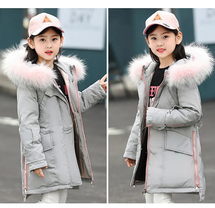 Princess Winter Coat for Girls made of goose feather Kids Down Jackets age 10 12 14 years Children Outfit Winter Girls Clothing