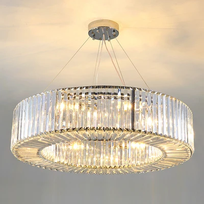 

Luxury Modern Chandelier Lighting Round Crystal Light Fixtures Living Dining Room LED Lustres De Cristal