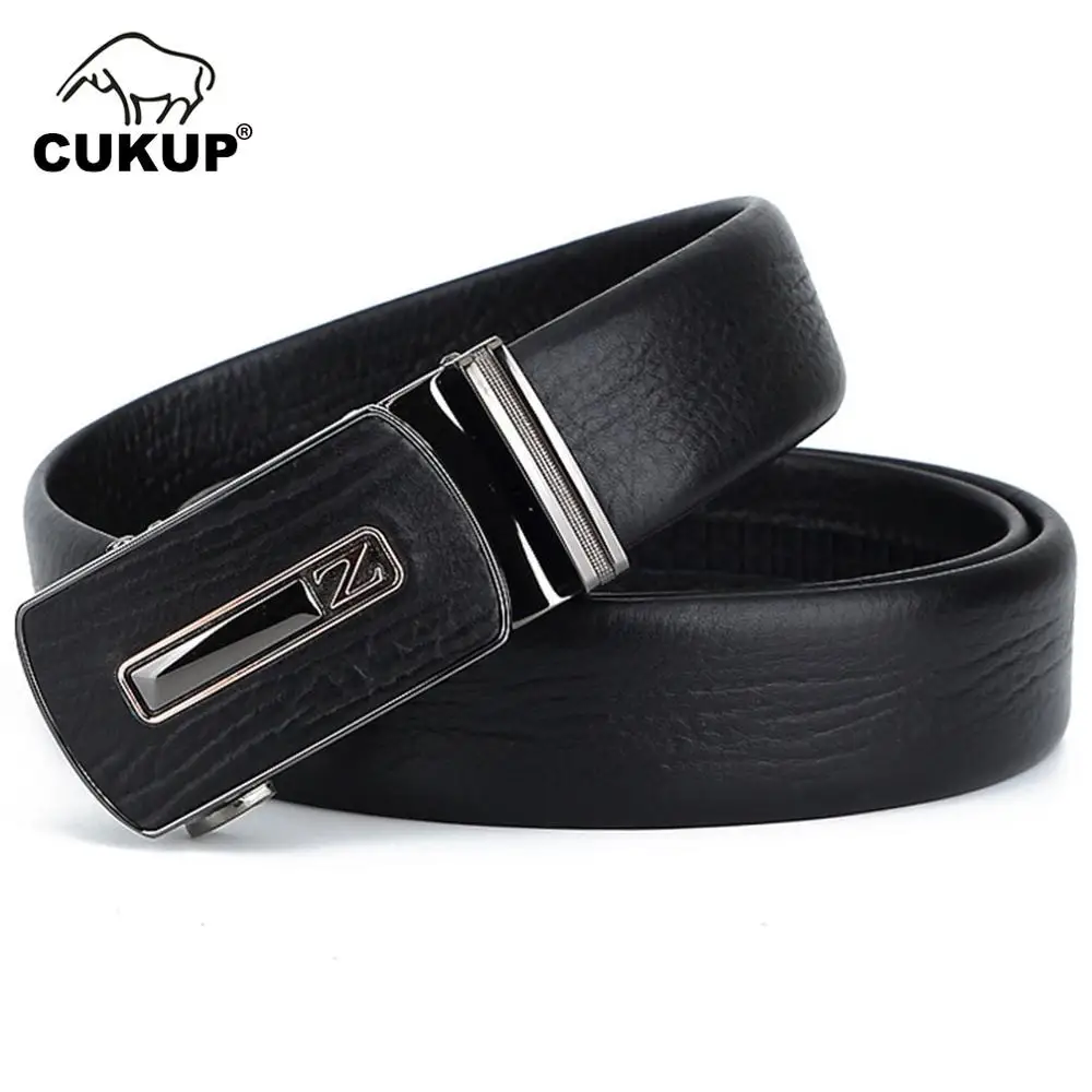 

CUKUP New Design Crocodile Pattern Genuine Leather Belts Automatic Buckle Metal Belt Accessories Men Many Models Optional NCK423