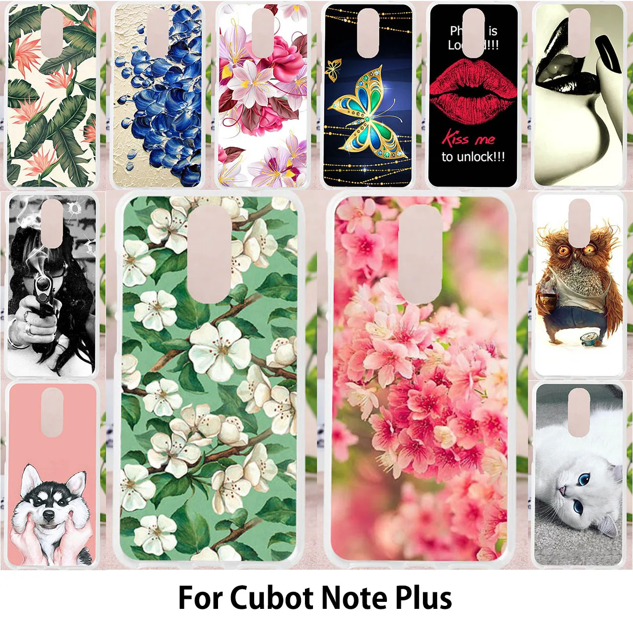 

Phone Bumper For Cubot Note Plus Case For Cubot note Plus Cover Silicone Cases Panited Owl Cat Flower Cute Animal Shell 5.2 Inch
