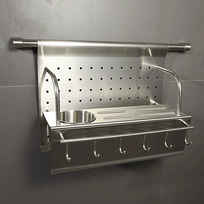  A1 Kitchen stainless steel knife holder hook chopsticks seasoning dish rack kitchen wall hanging ro - 32909104151