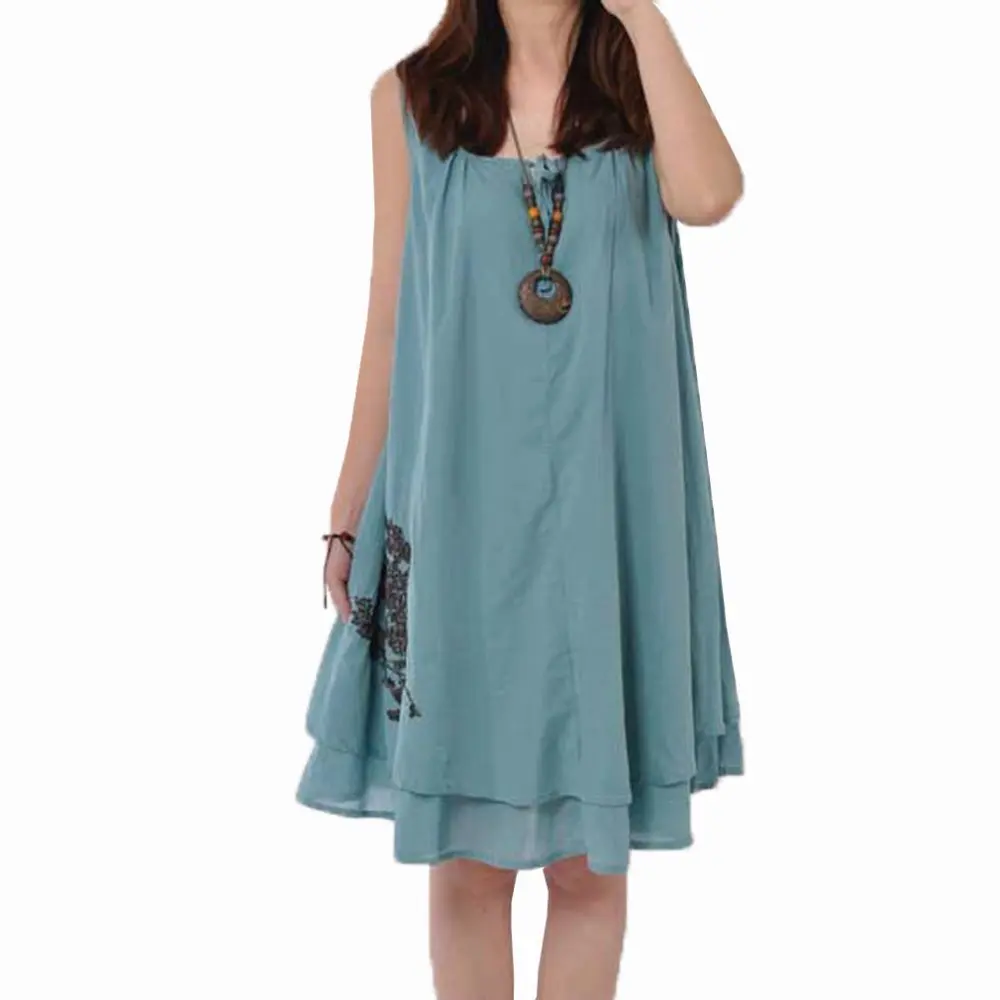 Loose Sling Linen Maternity Dresses for Pregnant Women Comfortable