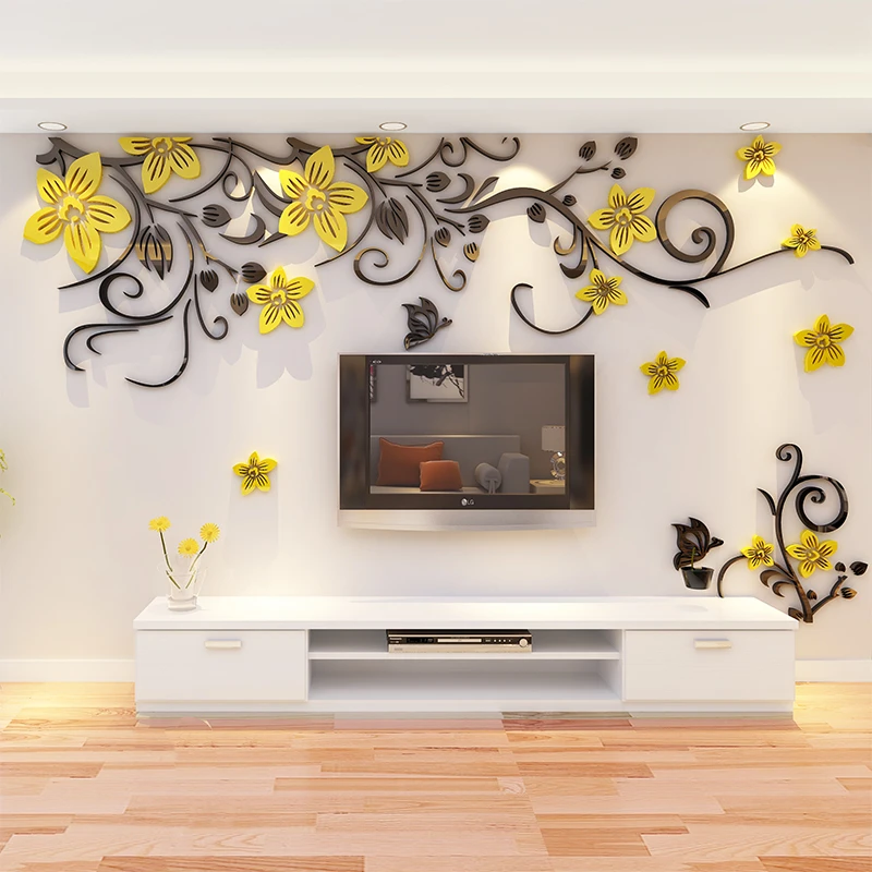 Amazon Com Fymural Huge Tree Wall Decal For Living Room Tv Background Removable Decoration Art Sticker 86 6x70 9 Black Arts Crafts Sewing