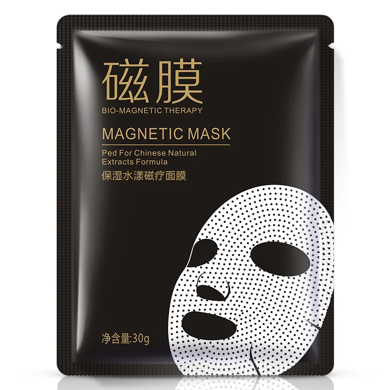 BIOAQUA black facemask, гиалуроновая кислота, магнитная маска, Антивозрастное масло-контроль, v-образная форма, тип уха, маска для лица, уход за кожей - Цвет: magnetic mask