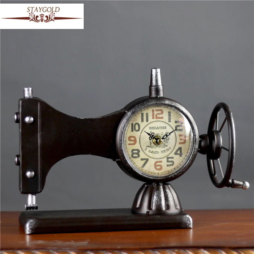 Table Clocks Antique Sewing Machine Vintage Desk Clock Home Decoration