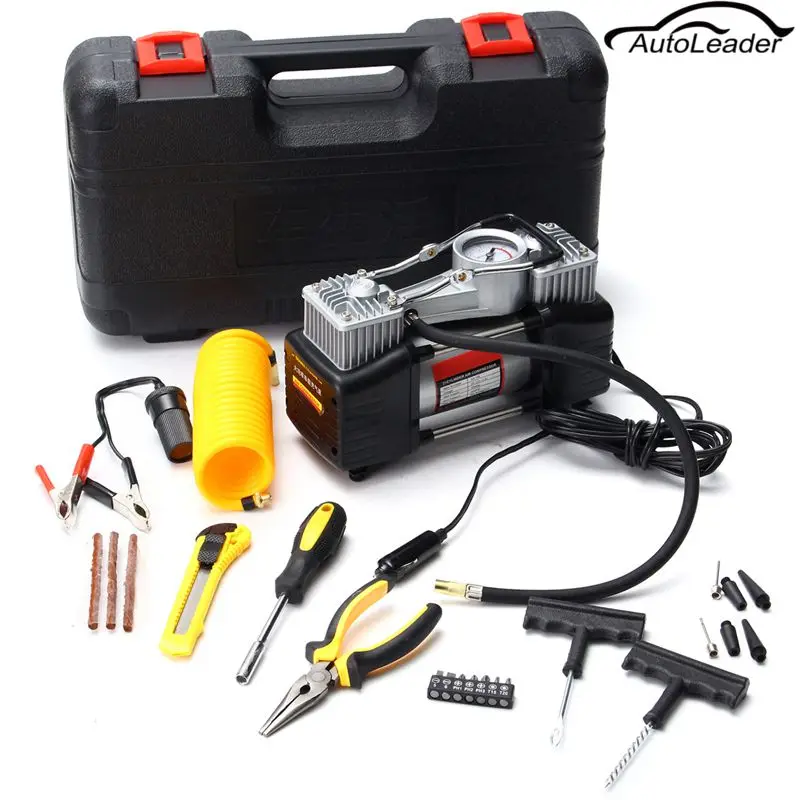 

New Arrival Heavy 12V Portable Twin cylinder Compressor/Tyre Inflator 150psi Pressure Pump Tool set