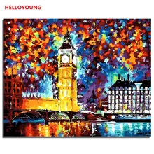 YH132 DIY Ручная роспись маслом яркий Лондон цифровая картина маслом Цифры Картины маслом китайские Скручивающиеся Картины домашний декор
