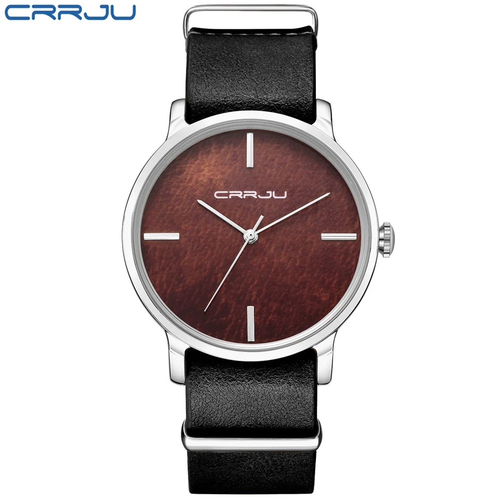 CRRJU новые деревянные кварцевые мужские часы повседневные деревянные цветные часы с кожаным ремешком деревянные мужские наручные часы Relogio Masculino - Цвет: style 9