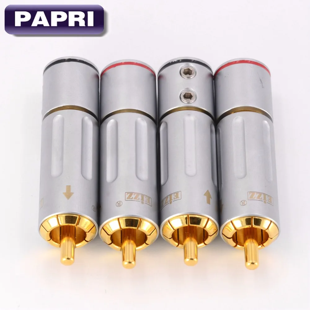 PAPRI EIZZ штекер RCA 24K позолоченный разъем Аудио Видео ТВ DVD CD плеер лот/4 шт.|audio cd player|dvd
