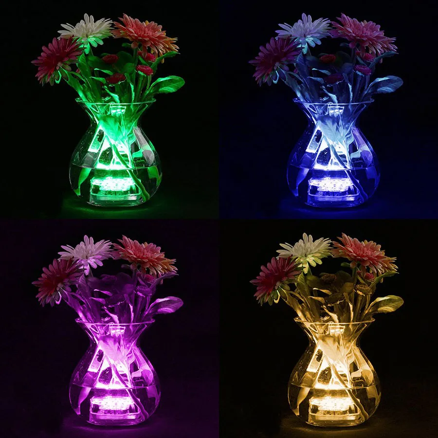 10leds RGB Submersible Light Underwater LED Night Light Swimming Pool Light for Outdoor Vase Fish Tank Pond Disco Wedding Party underwater led lights