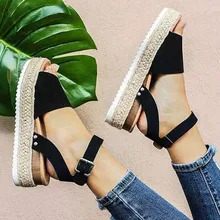 Summer Women Sandals Wedge Open Toe Shoes Buckle Ankle Strap Zapatos De Mujer Women Casual Shoes Female Platform Sandals Shoes maxmuxun women shoes comfort slip on classic high platform wedge sandals 2018 summer ladies open toe buckle strap thick shoes