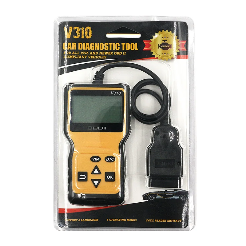 Автомобильный диагностический сканер OBDII EOBD 6 языков ЖК дисплей 2019|Считыватели