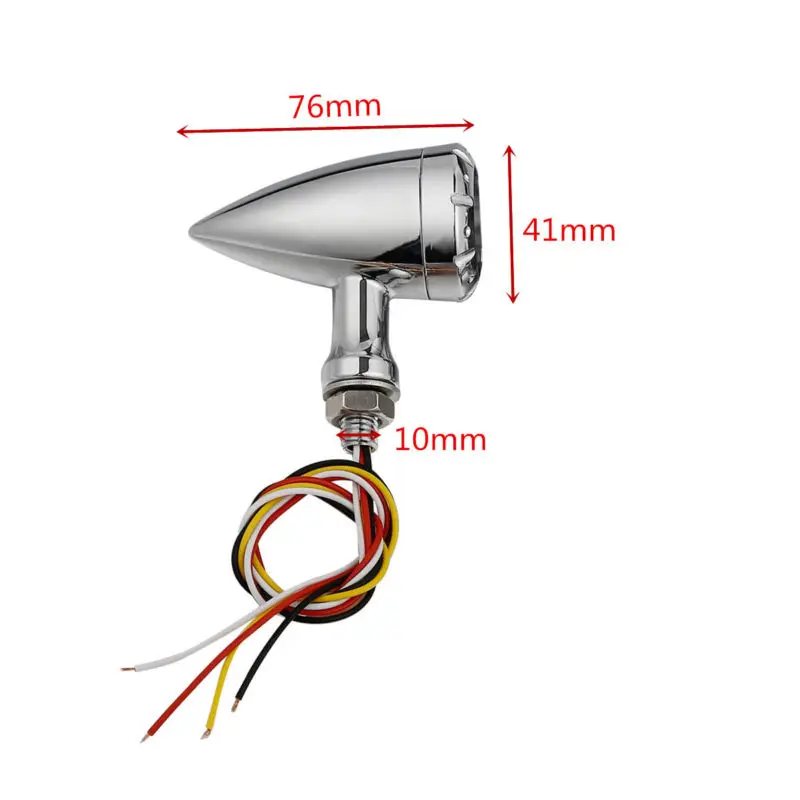 Мотоцикл пара мм 10 мм черный/светодио дный хром светодиодный тормоз мигалка свет поворотов для Harley Cruiser Chopper Световые индикаторы