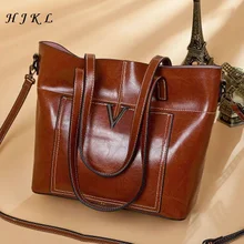 Популярные новые сумки из натуральной кожи, Большая вместительная сумка для покупок в Европе и Америке, сумка на плечо