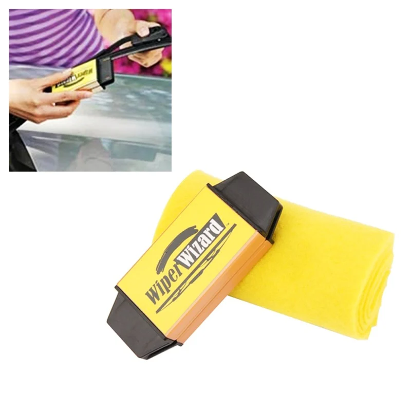 Car-Styling Wiper Cleaning Brush Car Windshield Wiper Wizard Blade Restorer with 5pcs Wizard Wipes Van Windscreen Cleaner