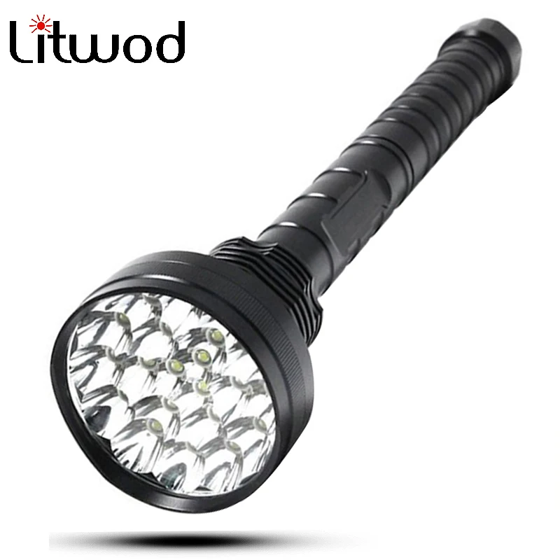 

Litwod Z20310 Super Bright 28 LED Flashlight Torch XM-L T6 Aluminum Waterproof powerful High light for 18650 or 26650 Batteries