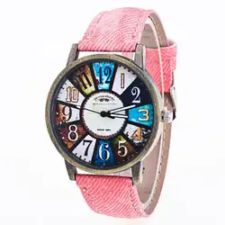 Harajuku с рисунком граффити кожаный ремешок часы Аналоговые Кварцевые Vogue наручные часы женские подарки Relogio Feminino Лидер продаж HK и 45