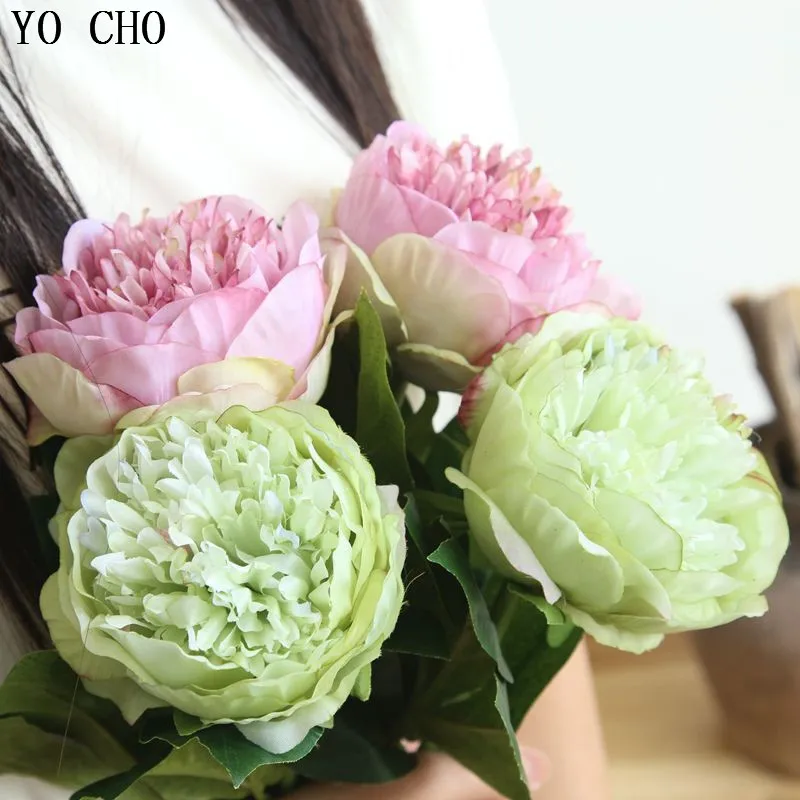 YO CHO 2pcs Artificial Flowers Real Touch Silk Simulation Flowers Dutch Peony For Home Garden Balcony Decoration Fake Flowers YO CHO 2pcs Artificial Flowers Real Touch Silk Simulation Flowers Dutch Peony For Home Garden Balcony Decoration Fake Flowers