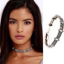 2016 Nueva Hot Boho Collar de Joyería de Las Mujeres Declaración Collar Gargantilla de Plata Moda Vintage Estilo Étnico Bohemio Cuello Collier Femme