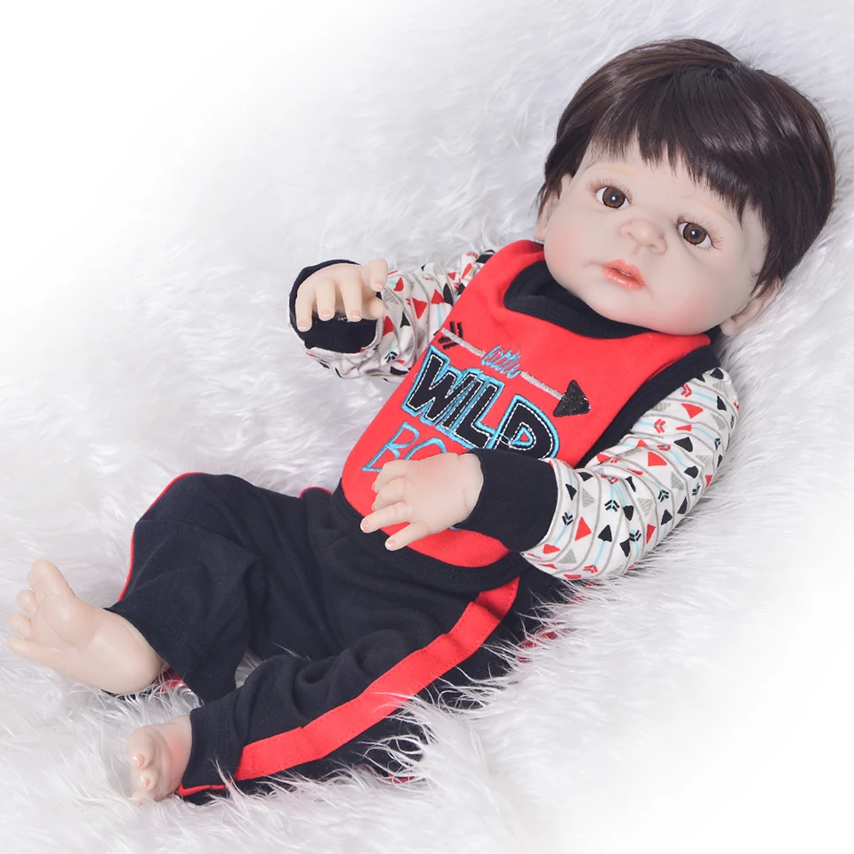 

Newborn Dolls 23'' Full Silicone Vinyl Babies Dolls Reborn Bonecas So Truly Boy Babe Model Simulation Baby Reborn Dolls Toddler
