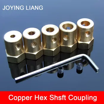 

Pure Copper Hex Shaft Coupling Robot Intelligent Car Tire Connector Dc Gear Motor Model Shaft Couplings