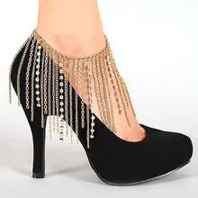 High Heels Chain Tassel Women Anklet Shoes Decoration Rhinestone Fashion Luxury Attractive Wedding Bridal Accessories Party