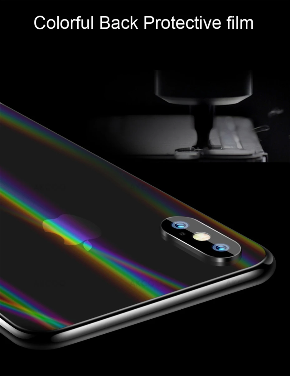 Akcoo Радужная задняя пленка для iPhone 11 Pro задняя защитная пленка aurora градиентная пленка для iPhone 6S 7 8 Plus XS Max задняя защитная пленка