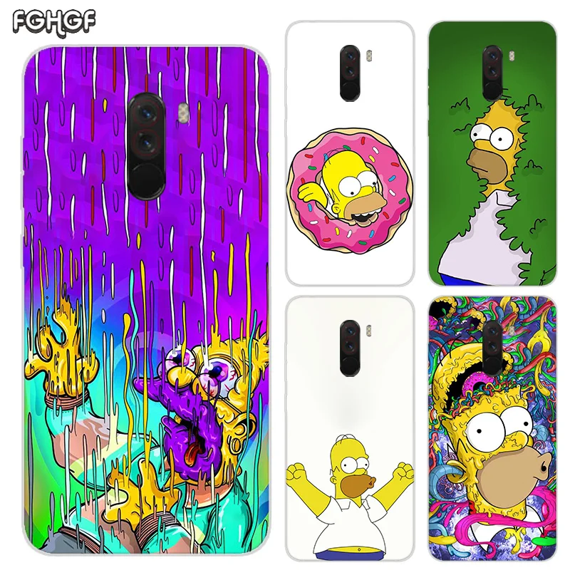 Силиконовый чехол Homer J. Simpson с принтом для Xiaomi Pocophone F1 Mi 5S Plus 5X 6X A1 A2 8 lite 9 SE Max 3 Pro Note 2 |