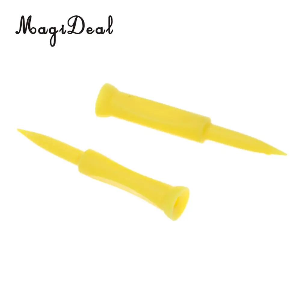 MagiDeal 5 Pieces Plastic Castle Golf Tee 70mm Yellow - Golfer Training Tool Equipment for Golf Pratice Accessories