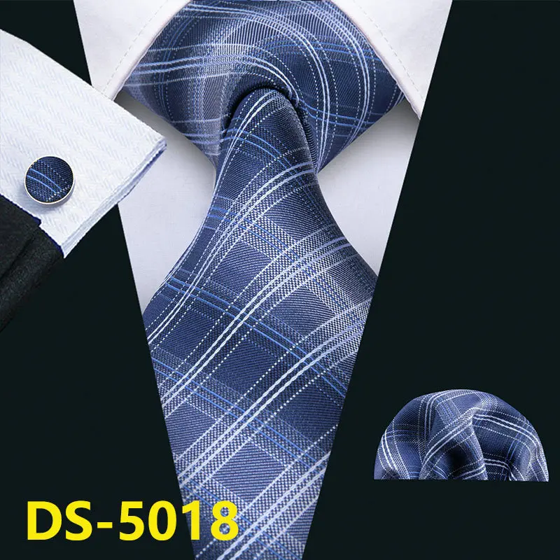 DS-5018 Мужской галстук, золотой, темно-синий, в полоску, шелк, галстук Barry. Wang, 3,4 дюймов, жаккардовые, вечерние, свадебные, тканые, модные, дизайнерские, галстук для мужчин, DS-5032 - Цвет: DS-5018