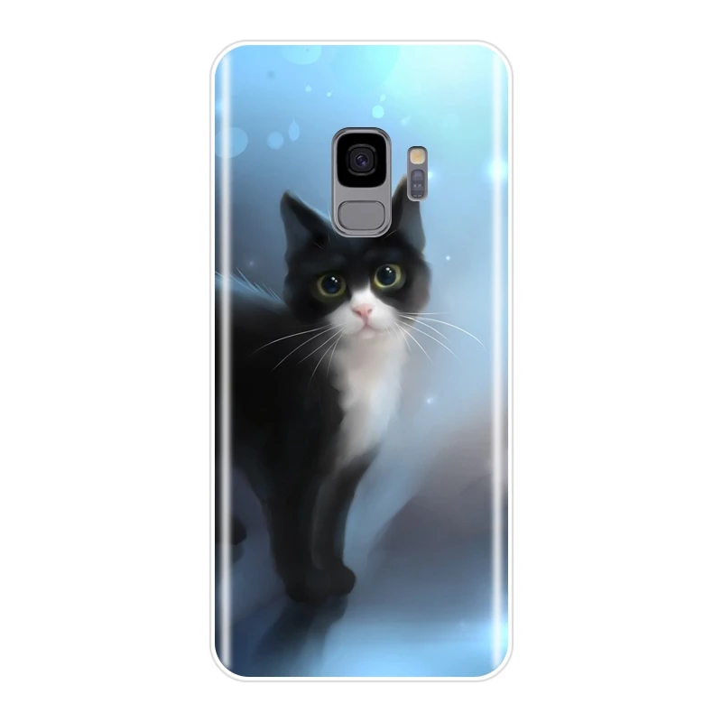 Милый силиконовый чехол для телефона с котом для samsung Galaxy Note 4 5 8 9, мягкая задняя крышка для samsung Galaxy S5 S6 S7 Edge S8 S9 Plus, чехол - Цвет: No.6