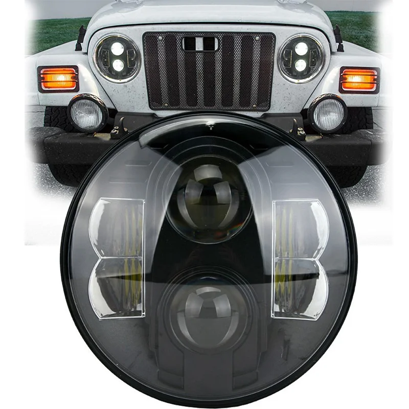 7 Inch LED Headlight Conversion Kits 80w Super Bright LEDs Light For