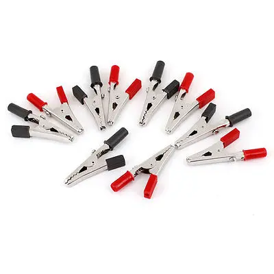 

10 Pcs Insulating Plastic Handle Test Lead Alligator Clips Clamps 58mm