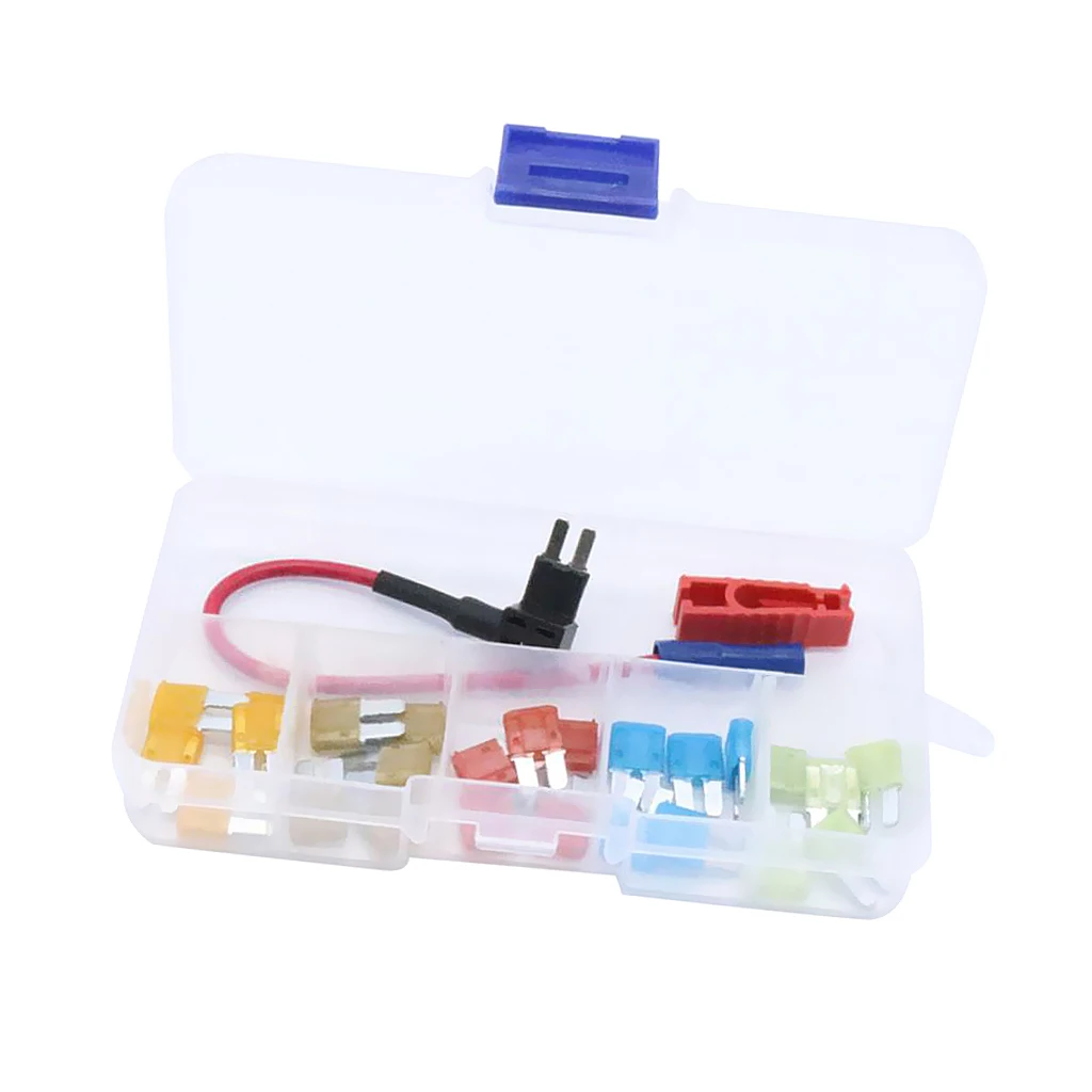 Универсальный держатель предохранителя Micro2 In line Add A Circuit и 25 шт. 5A 7.5A 10A 15A 20A набор