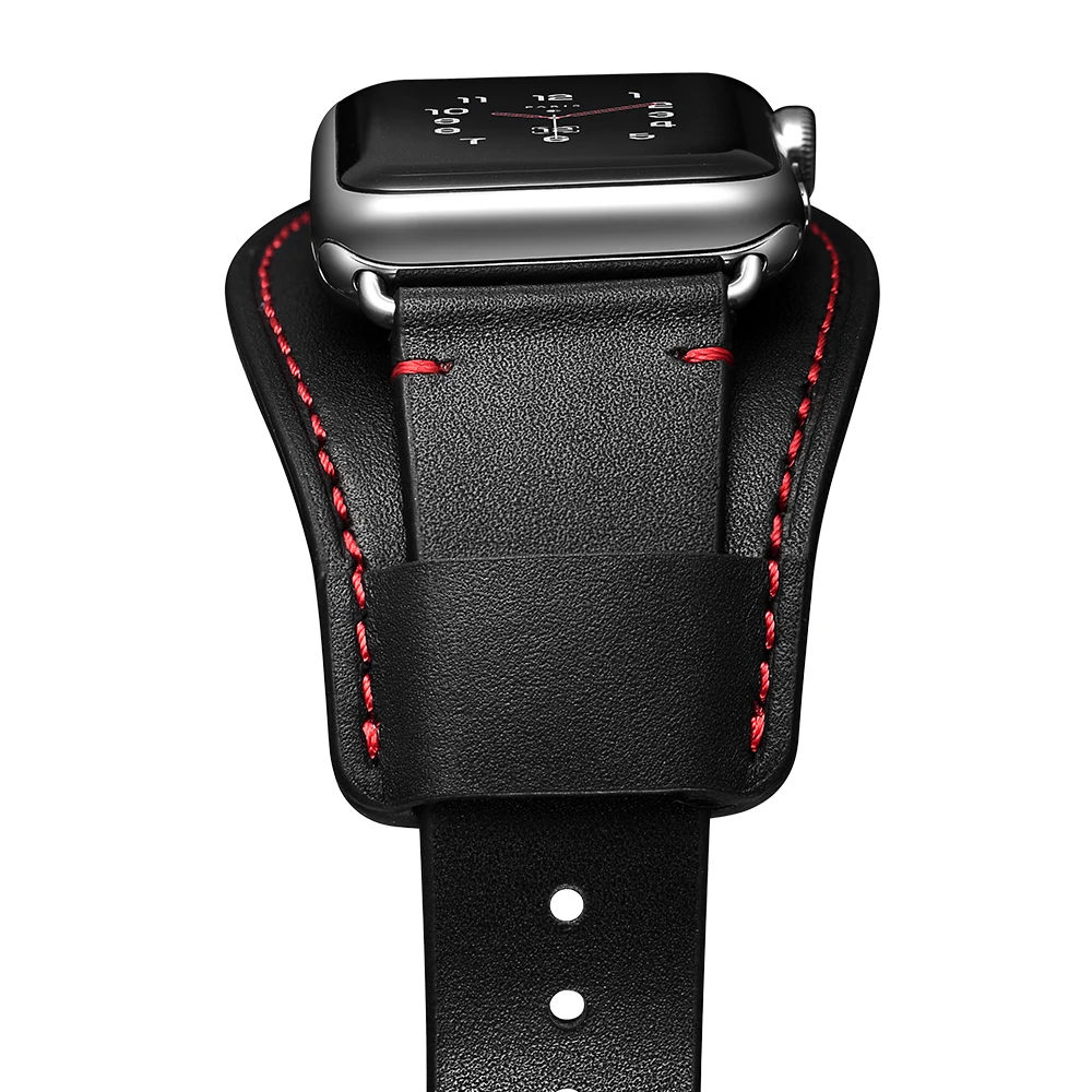 Ремешок кожаный для Apple Watch Band 44 мм 38 42 40 белый двойной браслет Tour iWatch 4 3 2 Bands